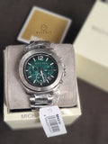 Michael Kors Sage Silver Watch MK9191 Green Dial Quartz Watch