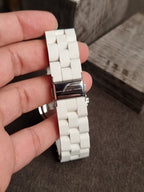 Marc by Marc Jacobs Women’s Quartz Silicone & Stainless Steel Chain White Dial 36mm Watch MBM2588