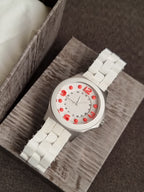 Marc by Marc Jacobs Women’s Quartz Silicone & Stainless Steel Chain White Dial 36mm Watch MBM2588