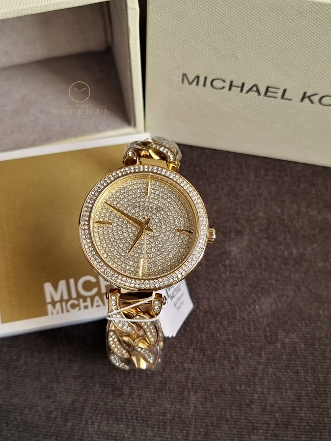 Michael Kors MK4674 Catelyln Gold Crystal Glitz Dial Gold Stainless Steel Glitz Bracelet Women's Watch Main Image