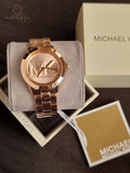 Michael Kors Women’s Quartz Rose Gold Stainless Steel Rose Gold Dial 40mm Watch MK7318