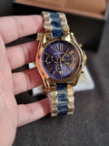 Michael Kors Men’s Quartz Two Tone Stainless Steel Blue Dial 43mm Watch MK6268