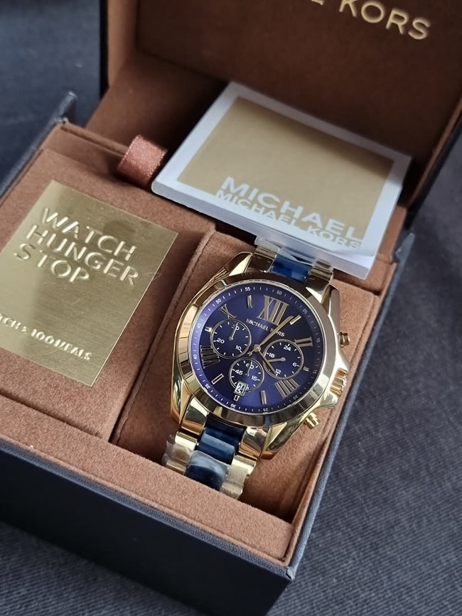Michael Kors Men’s Quartz Two Tone Stainless Steel Blue Dial 43mm Watch MK6268 Main Image