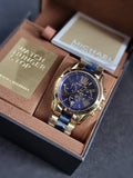 Michael Kors Men’s Quartz Two Tone Stainless Steel Blue Dial 43mm Watch MK6268