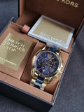 Michael Kors Men’s Quartz Two Tone Stainless Steel Blue Dial 43mm Watch MK6268