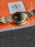 Tory Burch Oval White Dial Gold Steel Strap Watch For Women - TBW6032