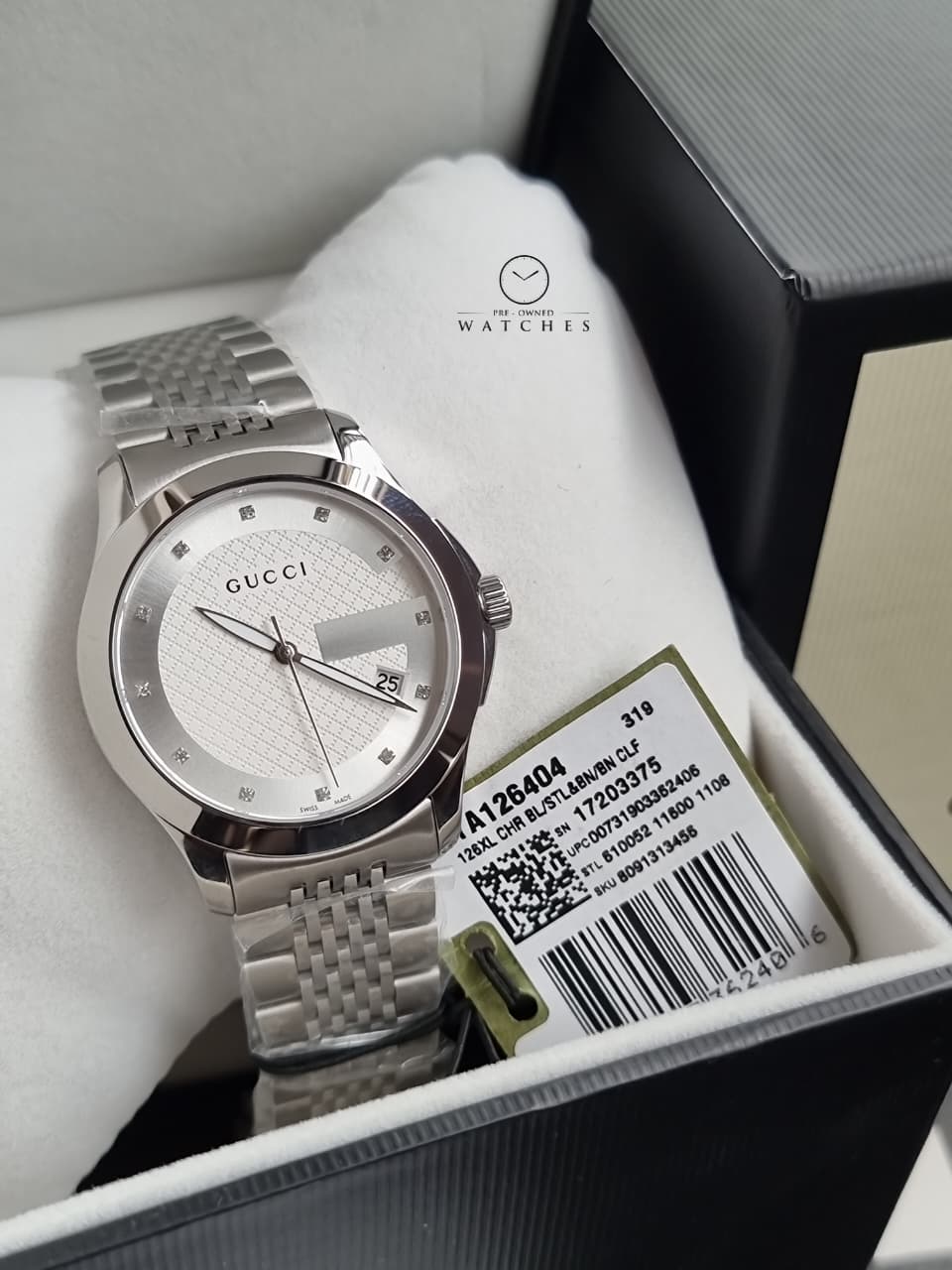 Gucci Men's Swiss Made Quartz Silver Stainless Steel Silver