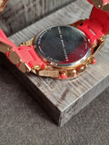 Marc by Marc Jacobs Women’s Quartz Silicone & Stainless Steel Chain Red Dial 40mm Watch MBM2577