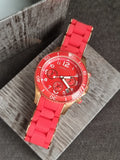 Marc by Marc Jacobs Women’s Quartz Silicone & Stainless Steel Chain Red Dial 40mm Watch MBM2577