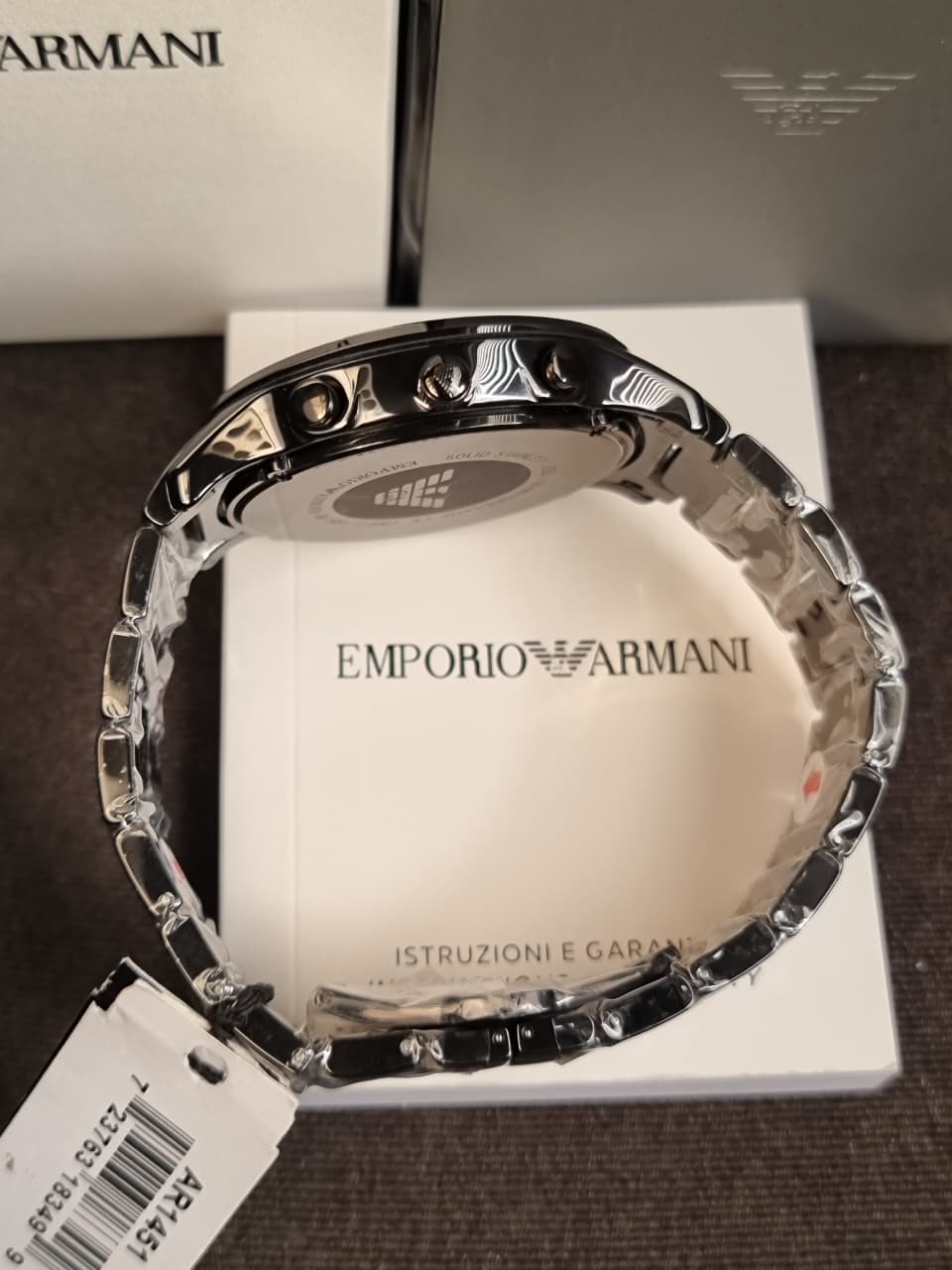Emporio Armani Men’s Chronograph Quartz Stainless Steel Black Dial 47mm Watch AR1451