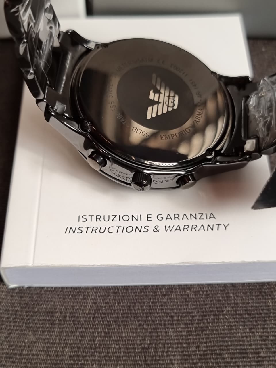Emporio Armani Men’s Chronograph Quartz Stainless Steel Black Dial 47mm Watch AR1451