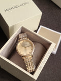 Michael Kors Melissa Gold Stainless Steel Gold Dial Quartz Watch for Ladies - MK4368