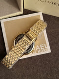 Michael Kors Melissa Gold Stainless Steel Gold Dial Quartz Watch for Ladies - MK4368