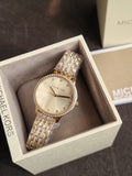 Michael Kors Melissa Gold Stainless Steel Gold Dial Quartz Watch for Ladies - MK4368