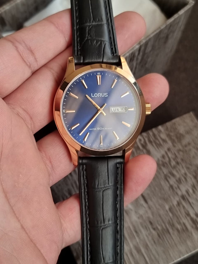 Lorus Sub Brand Of Seiko Gents Watch Blue Dial 40mm  Golden Casing Quartz Watch Main Image