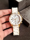 Marc by Marc Jacobs Women’s Quartz Silicone Stainless Steel Chain White Dial 40mm Watch MBM2546
