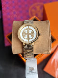 Tory Burch Reva Gold Stainless Steel Mother Of pearl Dial Quartz Watch for Ladies - TBW4025
