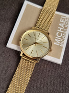 Michael Kors Women’s Quartz Gold Stainless Steel Gold Dial 38mm Watch MK4339 (without Tag )