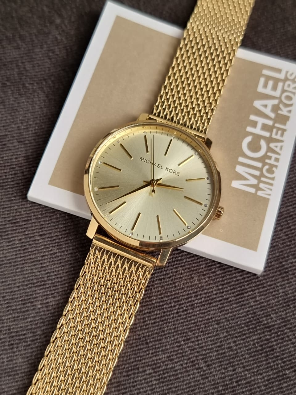 Michael Kors Women’s Quartz Gold Stainless Steel Gold Dial 38mm Watch MK4339 (without Tag )