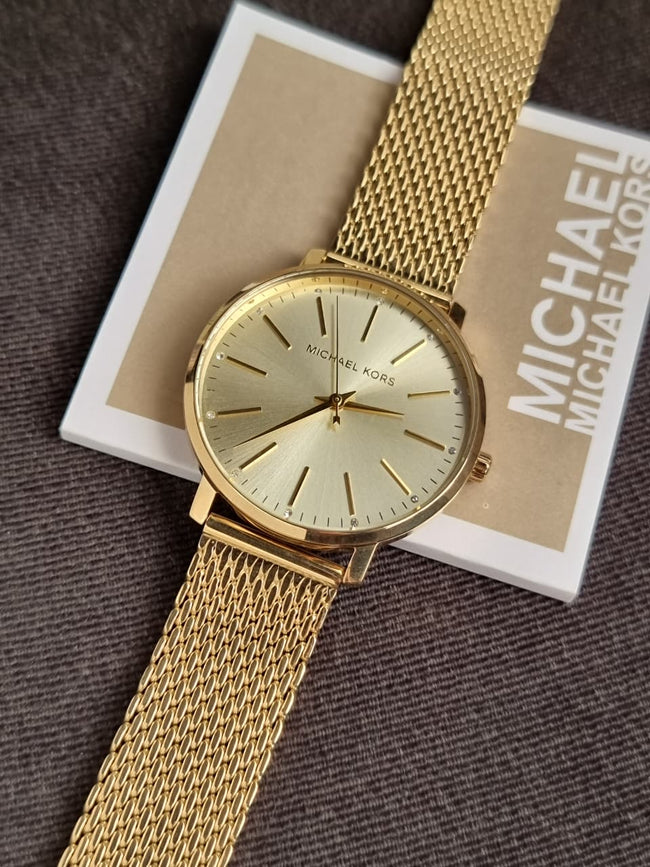Michael Kors Women’s Quartz Gold Stainless Steel Gold Dial 38mm Watch MK4339 (without Tag ) Hover Image