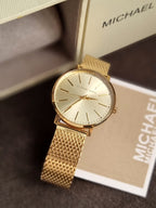 Michael Kors Women’s Quartz Gold Stainless Steel Gold Dial 38mm Watch MK4339 (without Tag )