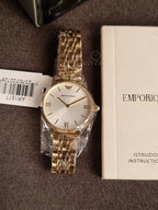 Emporio Armani Women’s Analog Stainless Steel Silver Dial 32mm Watch AR1877