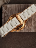 Marc by Marc Jacobs Women’s Quartz Silicone Stainless Steel Chain White Dial 40mm Watch MBM2547