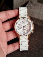 Marc by Marc Jacobs Women’s Quartz Silicone Stainless Steel Chain White Dial 40mm Watch MBM2547