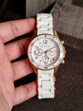 Marc by Marc Jacobs Women’s Quartz Silicone Stainless Steel Chain White Dial 40mm Watch MBM2547