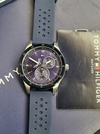 Tommy Hilfiger Men’s Quartz Blue Silicone Strap Blue Dial 44mm Watch 1791635