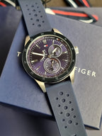 Tommy Hilfiger Men’s Quartz Blue Silicone Strap Blue Dial 44mm Watch 1791635