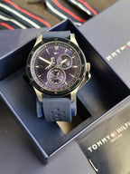 Tommy Hilfiger Men’s Quartz Blue Silicone Strap Blue Dial 44mm Watch 1791635