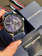 Tommy Hilfiger Men’s Quartz Blue Silicone Strap Blue Dial 44mm Watch 1791635