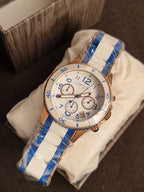 Marc by Marc Jacobs Women’s Quartz Silicone Stainless Steel Chain White Dial 40mm Watch MBM2594