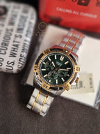 Fossil Men’s Chronograph Quartz Stainless Steel Green Dial 44mm Watch FS5622