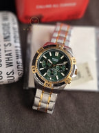 Fossil Men’s Chronograph Quartz Stainless Steel Green Dial 44mm Watch FS5622