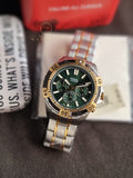Fossil Men’s Chronograph Quartz Stainless Steel Green Dial 44mm Watch FS5622