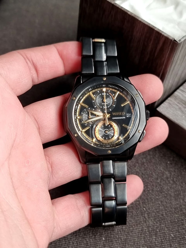 Wired Sub Brand Of Seiko Gents Watch Black Dial Quartz Watch Main Image