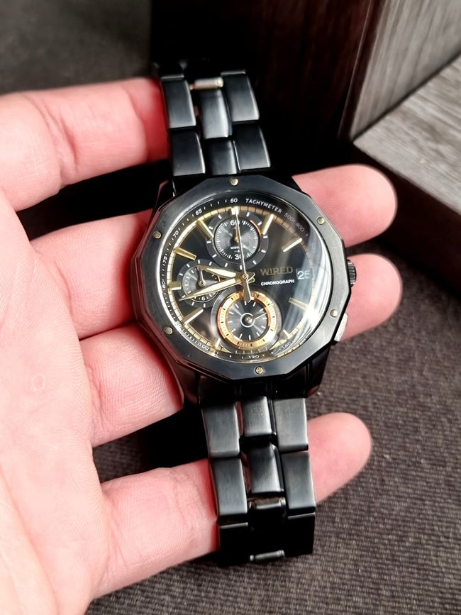 Wired Sub Brand Of Seiko Gents Watch Black Dial Quartz Watch Hover Image