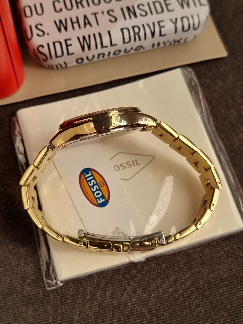 FOSSIL BQ3757 Ladies Rye Watch Golden Casing Black Dial Quartz Watch