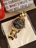 FOSSIL BQ3757 Ladies Rye Watch Golden Casing Black Dial Quartz Watch