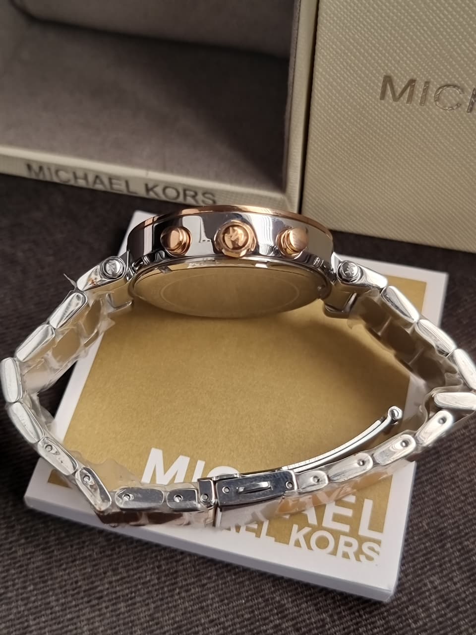 Michael Kors MK3149 Women's Runway Chronograph Twist Chain Steel Bracelet Watch