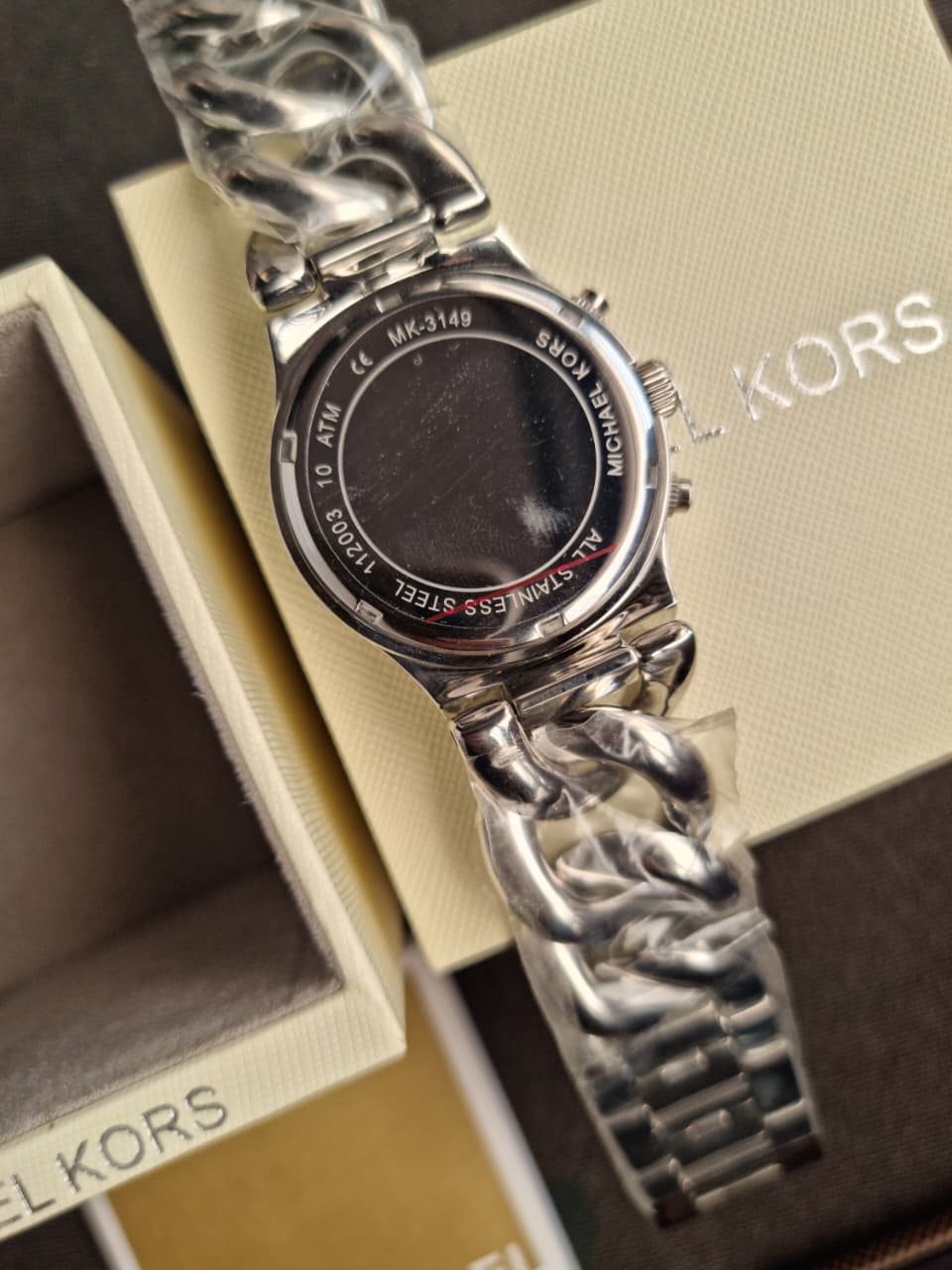 Michael Kors MK3149 Women's Runway Chronograph Twist Chain Steel Bracelet Watch