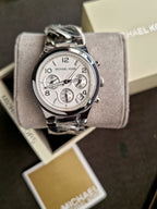 Michael Kors MK3149 Women's Runway Chronograph Twist Chain Steel Bracelet Watch