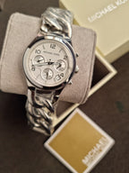 Michael Kors MK3149 Women's Runway Chronograph Twist Chain Steel Bracelet Watch