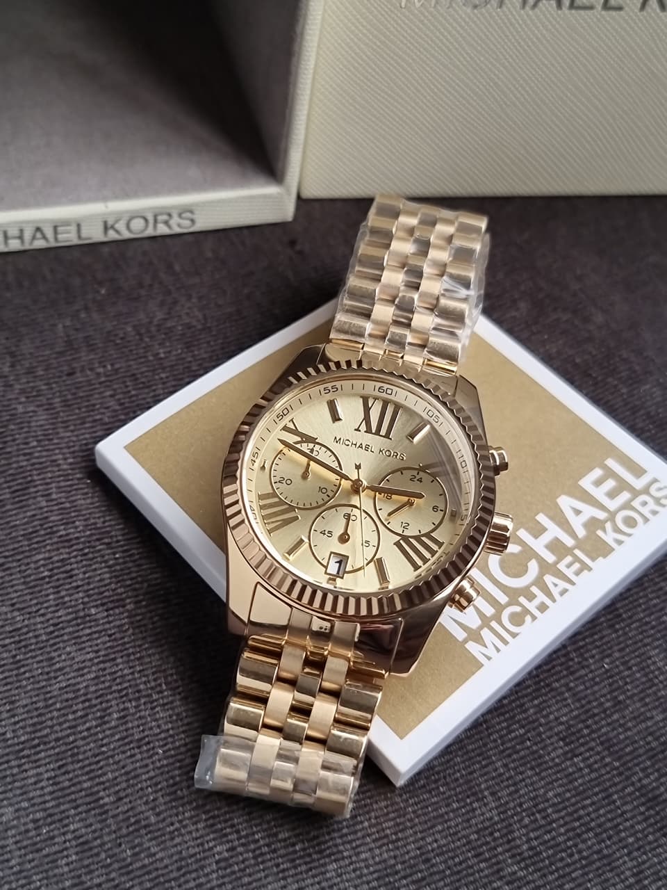 MICHAEL KORS Lexington Chronograph Champagne Dial Ladies Watch MK5556