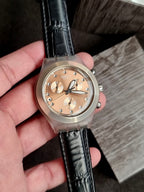 Swatch Men’s Chronograph Swiss Made Rose Gold Dial 40mm Watch SVCK4047AG