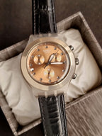 Swatch Men’s Chronograph Swiss Made Rose Gold Dial 40mm Watch SVCK4047AG