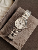 Binger white dial Silver Chain 29mm dial Size Ladies Watch