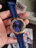 Guess Women’s Quartz Silicone Strap Blue Dial 36mm Watch GW0034L4